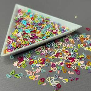 Глиттер 500 г, мелкие декоративные звездочки - сердечки Глиттер 500 г, мелкие декоративные звездочки - сердечки