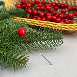 Калина лаковая Ø12 мм, для декора - красный Калина лаковая Ø12 мм, для декора - красный