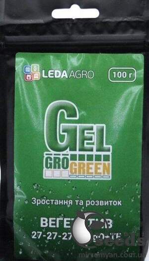 Добриво ГроГрін Гель Вегетатив (GroGreen Gel Vegetative) NPK 27-27-27+МЕ 100 г Добриво ГроГрін Гель Вегетатив (GroGreen Gel Vegetative) NPK 27-27-27+МЕ 100 г