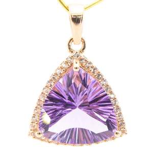 Серебряная подвеска 925 пробы 3,99 гр. с бразильским аметистом и топазами 7,18 карат