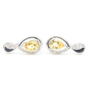 Срібні сережки 925 проби 4,55 гр. з цитринами зі США та топазами 1,47 карат