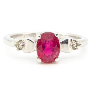 Серебряное кольцо 925 пробы 2,59 гр. с африканским Роял рубином класса AAAA и топазами 1,31 карат
