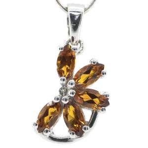 Срібна підвіска 925 проби 2,08 гр. з цитринами Мадейра з Мадагаскару та топазами зі США 1,07 карат
