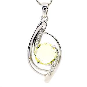 Срібна підвіска 925 проби 3,5 гр. з лимонним топазом та білими топазами зі США 3,52 карат
