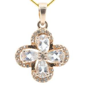 Срібна підвіска 925 проби в позолоті 750 проби 2,39 гр. з кенійськими аквамаринами та топазами зі США 1,52 карат з колекції 