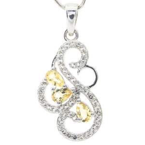 Срібна підвіска 925 проби 2,42 гр. з цитринами зі США та топазами 1,01 карат