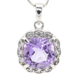 Срібна підвіска 925 проби 3,49 г з бразильським аметистом та топазами 4,14 карат