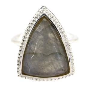 Срібна каблучка 925 проби 4,35 г з канадським лабрадоритом 5,14 карат