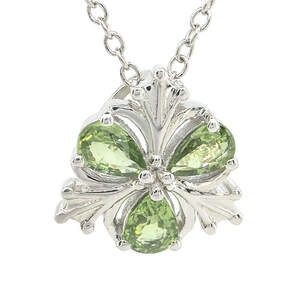 Срібна підвіска 925 проби 2,24 г з зеленими шрі-ланкійськими сапфірами класу АААА 1,47 карат