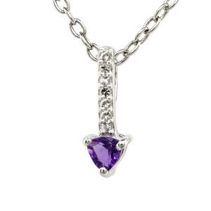 Срібна підвіска 925 проби 0,54 г з африканським аметистом та білими топазами з США 0,27 карат