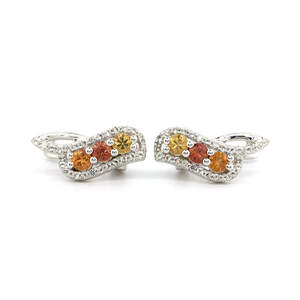 Серебряные серьги 925 пробы 3,99 гр. с индийскими, шри-ланкийскими, мадагаскарскими сапфирами класса AAAA и топазами 1,3 карат