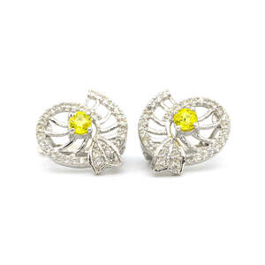 Срібні сережки 925 проби 5,04 гр. з індійськими, шрі-ланкійськими, мадагаскарськими сапфірами класу AAAA та топазами 1,33 карат