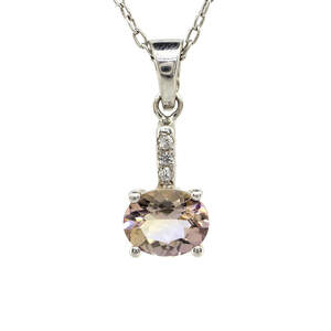 Срібна підвіска 925 проби 2,6 г з болівійським аметринoм та білими топазами 2,14 карат