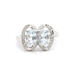 Серебряное кольцо 925 пробы 3,8 гр. с кенийскими Аквамаринами 
