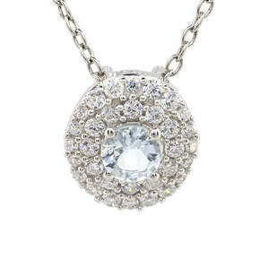 Срібна підвіска 925 проби 3,07 г з кенійським Аквамарином 