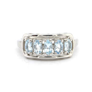 Срібна каблучка 925 проби 3,67 гр. з кенійськими Аквамаринами 