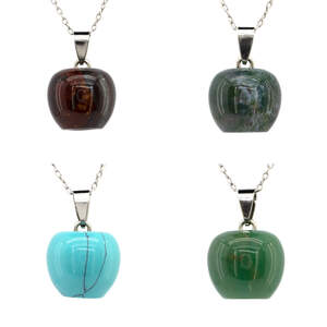 Комплект підвісок з мінералами у покритті родієм