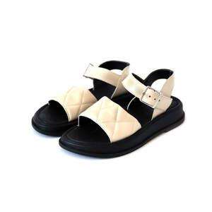 Босоніжки жіночі, бежевого кольору з натуральної шкіри