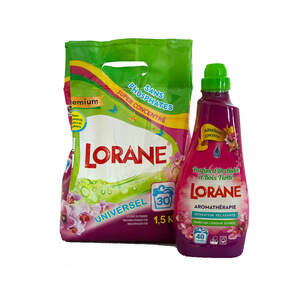 Набір №8 Концентрат для прання універсальний 1,5 кг та кондиціонер Орхідея та морське дерево, LORANE