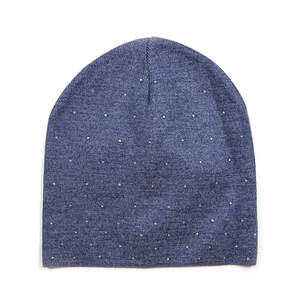 Жіноча шапка Gloss джинсового кольору з декором Жіноча шапка Gloss джинсового кольору з декором