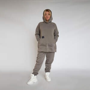Спортивний жіночий костюм на флісі сірого кольору