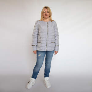 Жіноча куртка SHARM з анімалістичною вставкою димчатого кольору