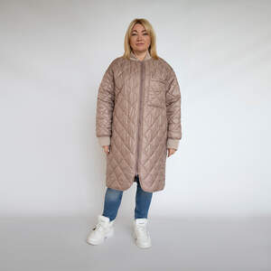 Пальто на синтепоні кольору капучіно