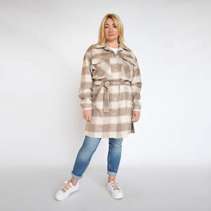 Сукня-сорочка в клітинку бежевого кольору