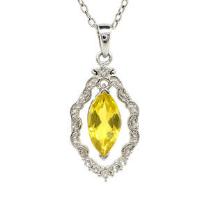 Серебряная подвеска 925 пробы 3,61 гр. с царитом класса AAAA и топазами 3,75 карат с коллекции 