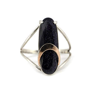 Срібна каблучка 925 проби з золотом 375 проби 2,89 г з авантюрином 4,51 к