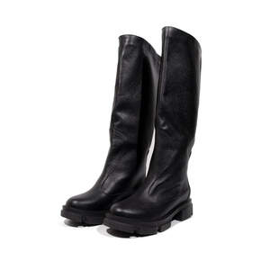 Жіночі чоботи з натуральної шкіри чорного кольору