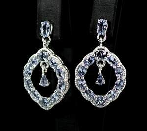 Серебряные серьги 925 пробы 7,44 г с Танзанітами класса АААА 8,89 карат Серебряные серьги 925 пробы 7,44 г с Танзанітами класса АААА 8,89 карат