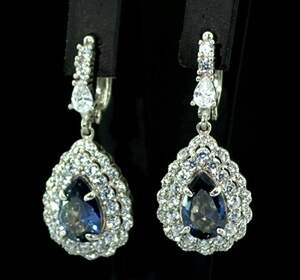 Срібні сережки 925 проби 14,2 г з містичними Топазами та цирконами 8,02 карат Срібні сережки 925 проби 14,2 г з містичними Топазами та цирконами 8,02 карат