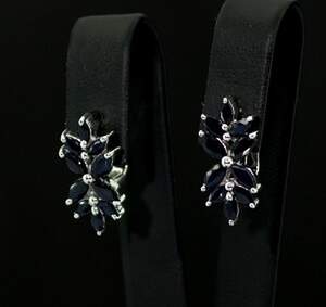 Серебряные серьги 925 пробы 4,31 г со шри-ланкийскими Сапфірами класса АААА 1,43 карат Серебряные серьги 925 пробы 4,31 г со шри-ланкийскими Сапфірами класса АААА 1,43 карат