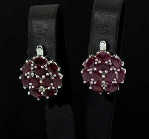 Серебряные серьги 925 пробы 5,25 г с розовыми кенийскими Рубінами класса АААА 6,43 карат Серебряные серьги 925 пробы 5,25 г с розовыми кенийскими Рубінами класса АААА 6,43 карат