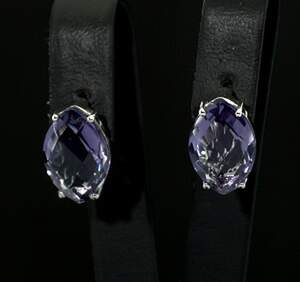 Серебряные серьги 925 пробы 4,5 г с бразильскими Аметистами 8,8 карат Серебряные серьги 925 пробы 4,5 г с бразильскими Аметистами 8,8 карат