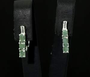 Серебряные серьги 925 пробы 2,76 г с бразильскими Смарагдами класса АААА 1,13 карат Серебряные серьги 925 пробы 2,76 г с бразильскими Смарагдами класса АААА 1,13 карат