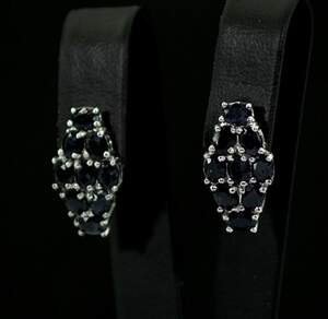 Серебряные серьги 925 пробы 4,08 г со шри-ланкийскими Сапфірами класса АААА 3,96 карат Серебряные серьги 925 пробы 4,08 г со шри-ланкийскими Сапфірами класса АААА 3,96 карат