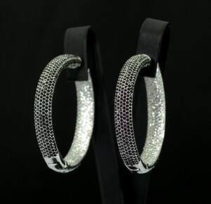 Сережки у срібному покритті з білими та чорними цирконами 4,31 карат Сережки у срібному покритті з білими та чорними цирконами 4,31 карат