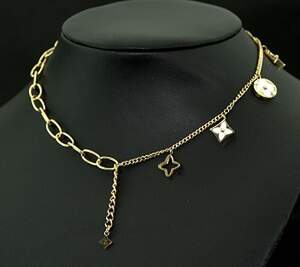 Кольє в позолоті з перламутром, репліка Louis Vuitton, 18-22 см