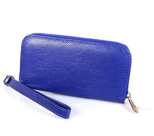 Портмоне Firetto з натуральної шкіри синього кольору