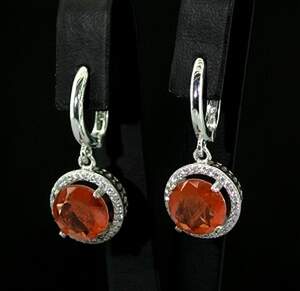 Серебряные серьги 925 пробы 6,99 г с Турмалінами Дравітами и цирконами 6,81 карат Серебряные серьги 925 пробы 6,99 г с Турмалінами Дравітами и цирконами 6,81 карат