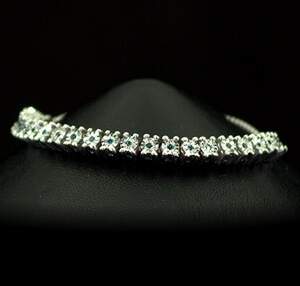 Серебряный браслет 925 пробы 6,69 гр. с голубыми бриллиантами Hope VVS1 0,14 карат