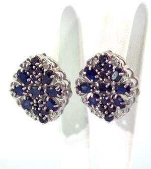 Срібні сережки 925 проби 8,19 г з шрі-ланкійськими Сапфірами 5,5 карат