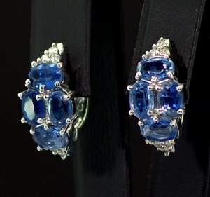Срібні сережки 925 проби 6,04 г з Кіанітами та фіанітами 5,31 карат Срібні сережки 925 проби 6,04 г з Кіанітами та фіанітами 5,31 карат