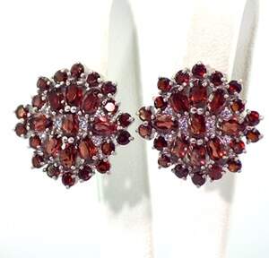 Срібні сережки 925 проби 10,28 г з Гранатами та фіанітами 8,35 карат