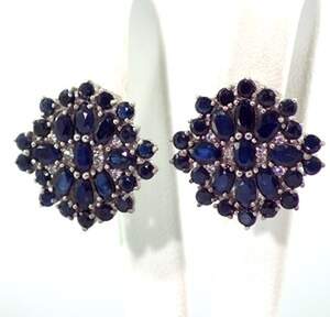 Срібні сережки 925 проби 10,4 г зі шрі-ланкійськими Сапфірами класу АААА та фіанітами 8,71 карат