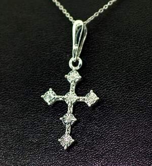 Срібне кольє 925 проби 2,8 г з білими африканськими Діамантами VVS1 0,04 карат