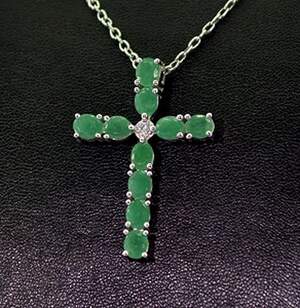 Срібна підвіска 925 проби 3,66 г з бразильськими Смарагдами класу АААА та топазами зі США 3,49 карат