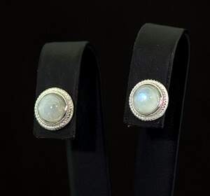 Срібні сережки 925 проби 2,04 г з каменем Місяця 2,6 карат